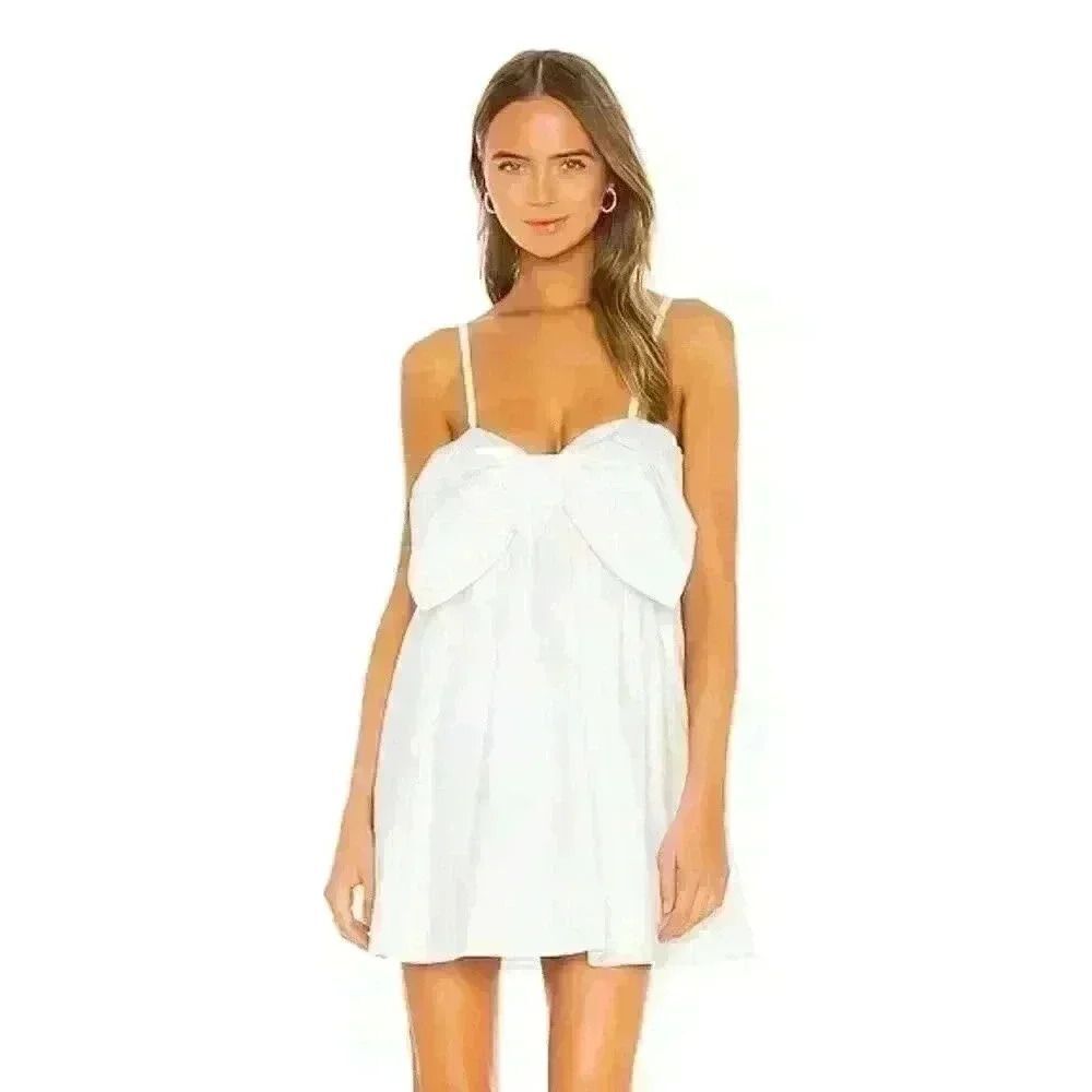 Lovers and Friends Somerset Bow Mini Dress in White